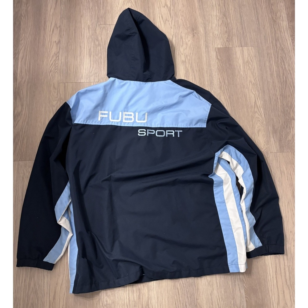 Men's vintage FUBU Sport windbreaker jacket 2XL Blue - Picture 11 of 16